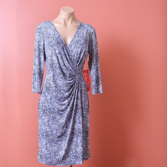 Laundry by Design Print Wrap Dress - Picture 1 of 6